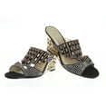 thumbnail image 1 of Women's Crystal Rhinestone Peacock Patterned Platform Wedge Party Dress Sandals Slipper-Black-9, 1 of 3