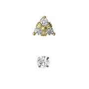 Women's Crystal Two Tone Cartilage Stud Set, 2-Piece