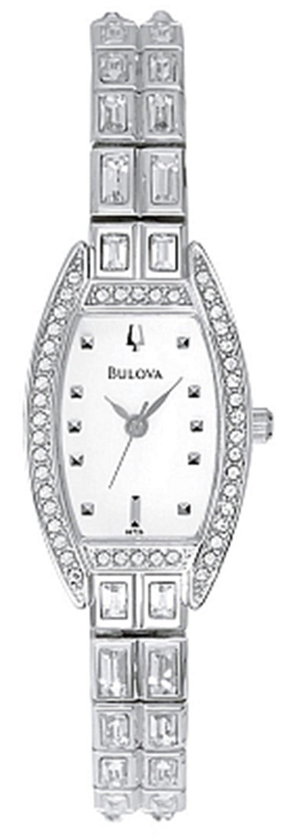 Bulova Womens Watch 24mm White Dial Crystals 96R162 Bracelet New Battery 6.25\