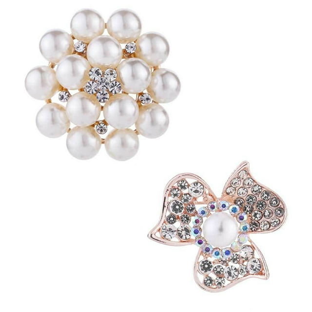 Women's Crystal Wedding Flower Leaf Bouquet Brooch