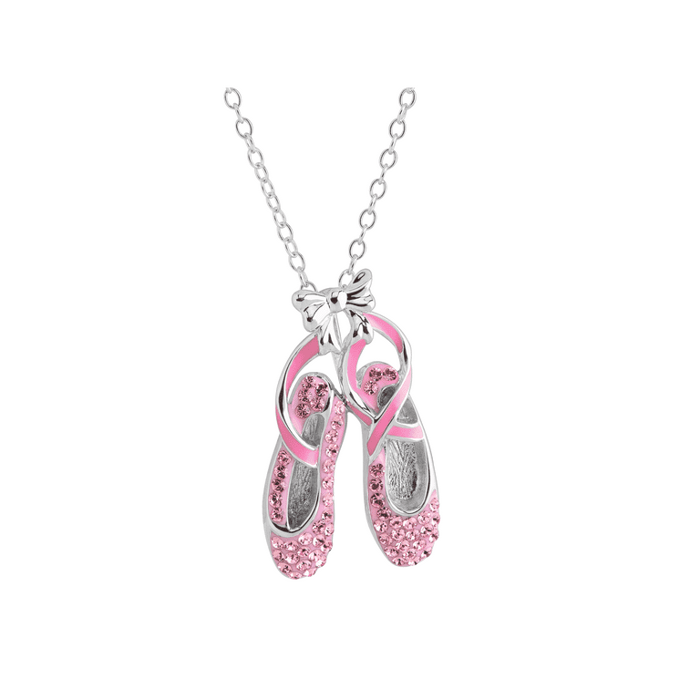 ネックレス・ペンダント Dancing Pink Silver Necklace(SILVER925) Children's Sterling Silver Ballerina Necklace With Pink