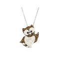 thumbnail image 1 of Women's Crystaluxe Owl Pendant with Crystals in Sterling Silver, 18", 1 of 2