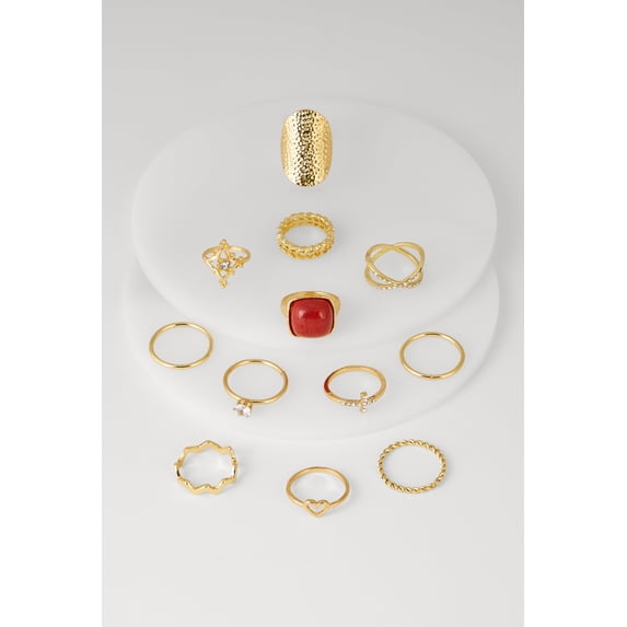 Women's Cubic Zirconia Assorted Rings Set of 12