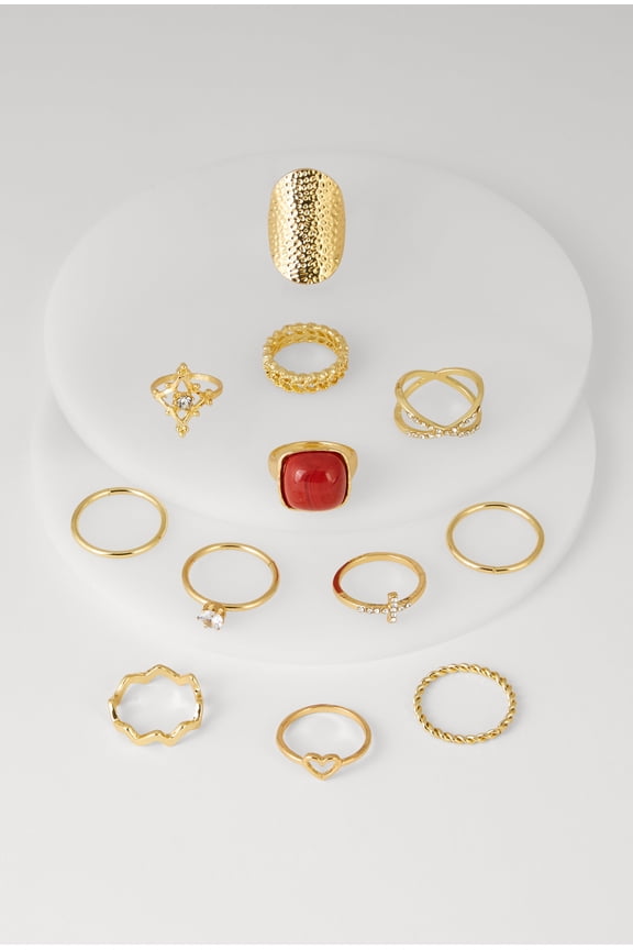 Women's Cubic Zirconia Assorted Rings Set of 12