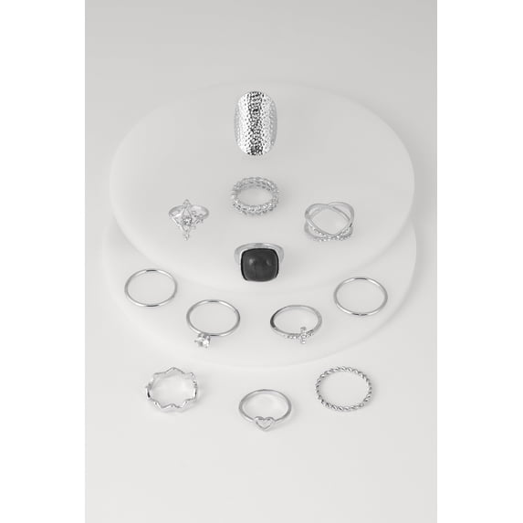 Women's Cubic Zirconia Assorted Rings Set of 12