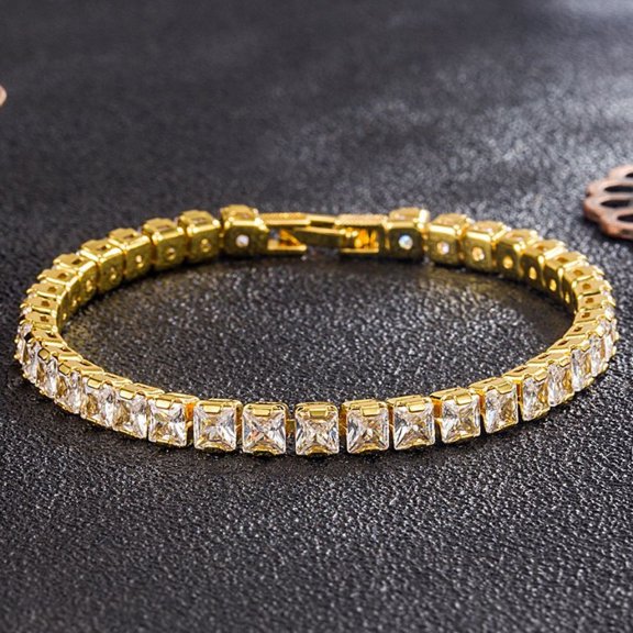 Women's Cubic Zirconia Bracelet gold silver wrist chain elegant minimalist fashion design for daily wear business party gift show case feminine charm taste zircon crystal hand chain hippie jewelry
