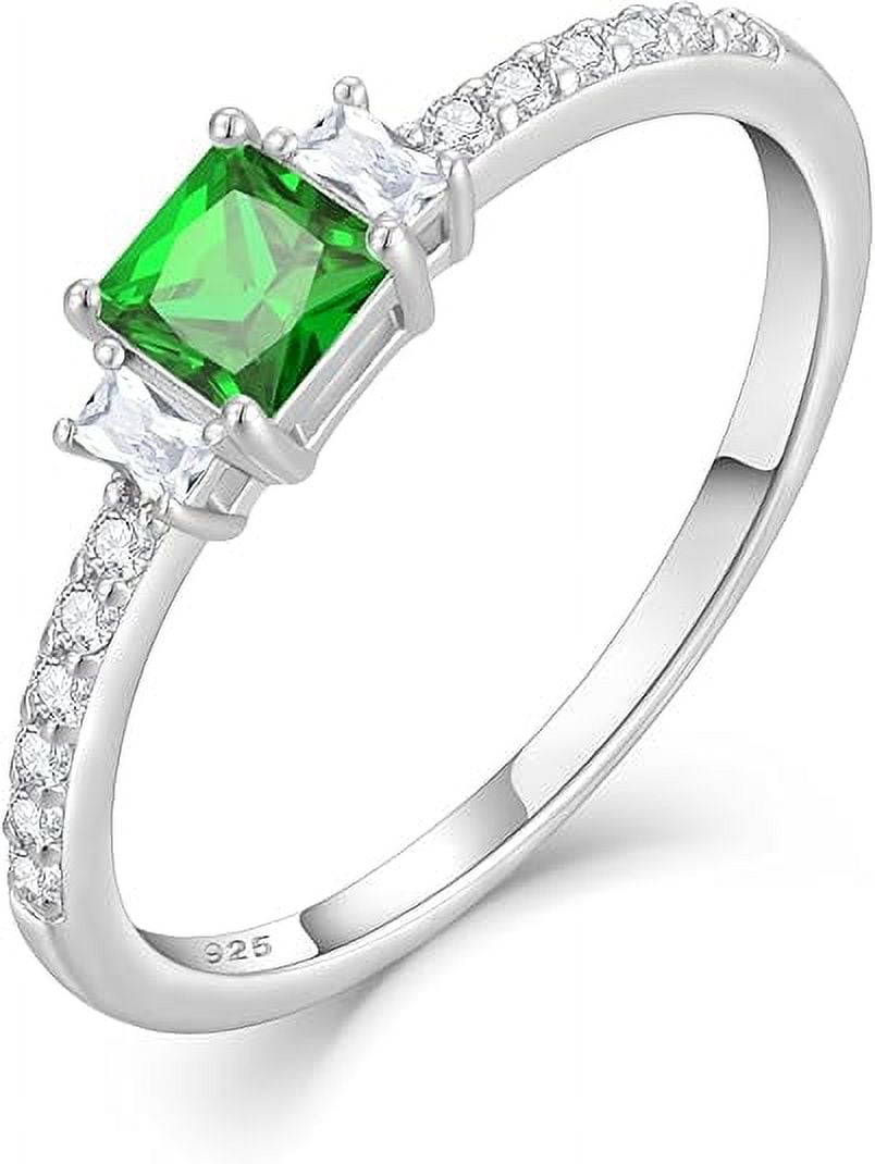 Women's Cubic Zirconia Rings 925 Sterling Silver Princess Cut