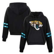 CUCE SHOE Women's Cuce Black Jacksonville Jaguars Cropped Sequins Pullover Hoodie