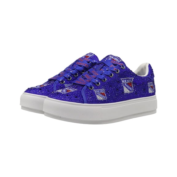 Women's Cuce Blue New York Rangers Crystal Logo Sneakers