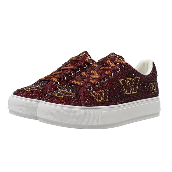 Women's Cuce Burgundy Washington Commanders Crystal Team Logo Sneakers
