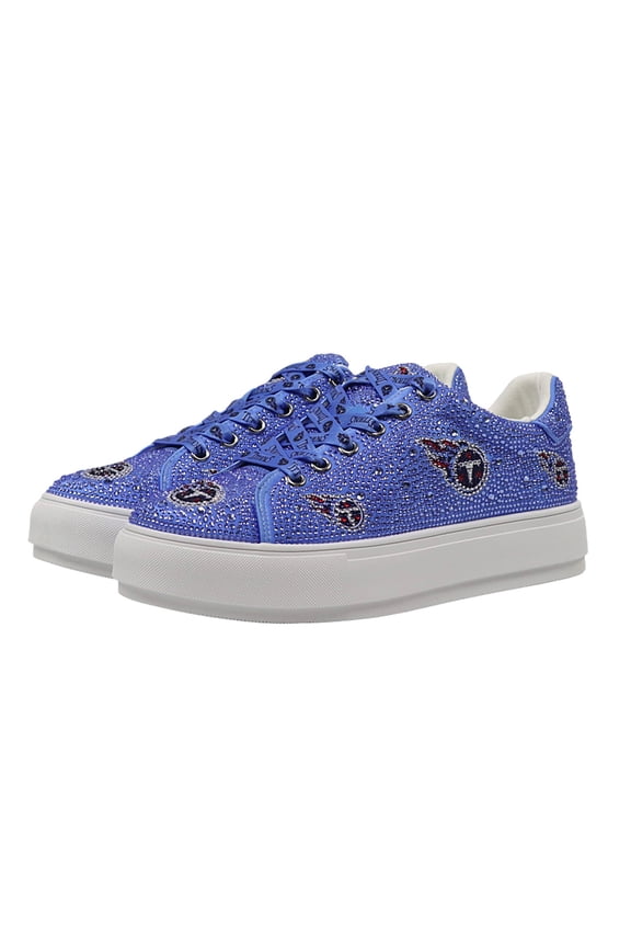 Women's Cuce Light Blue Tennessee Titans Crystal Team Logo Sneakers