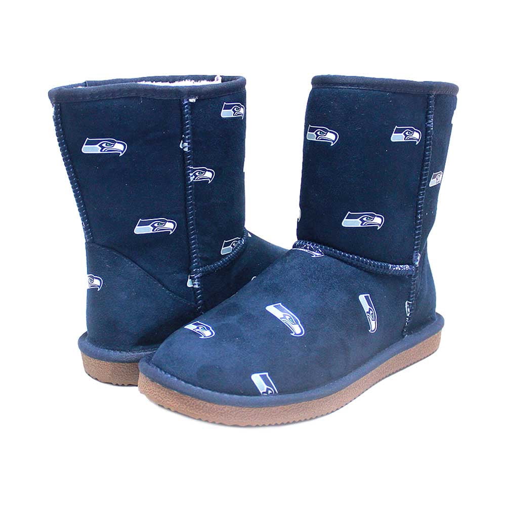 Seattle Boot Women's Cuce Navy Seattle Seahawks Allover Logo Boots - Walmart.com