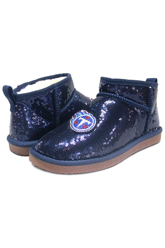 Women's Cuce Navy Tennessee Titans Sequin Ankle Boots