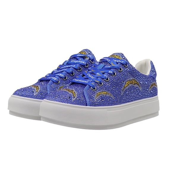 Women's Cuce Powder Blue Los Angeles Chargers Crystal Team Logo Sneakers
