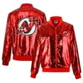 thumbnail image 1 of Women's Cuce Red New Jersey Devils Sequin Full-Zip Jacket, 1 of 1