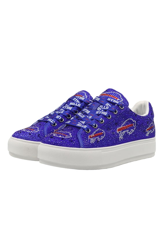 Women's Cuce Royal Buffalo Bills Crystal Team Logo Sneakers