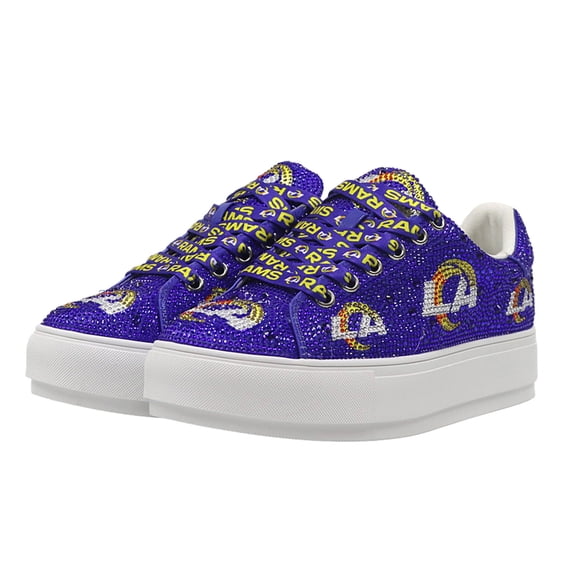 Women's Cuce  Royal Los Angeles Rams Crystal Team Logo Sneakers