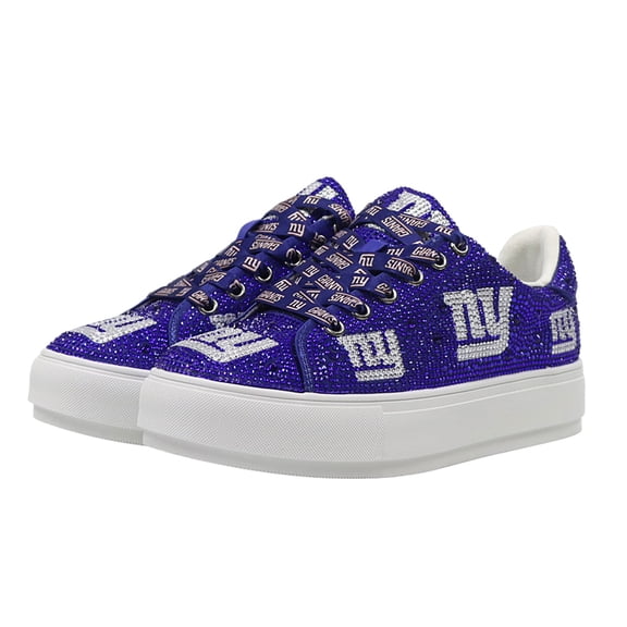 Women's Cuce Royal New York Giants Crystal Team Logo Sneakers