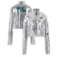 thumbnail image 1 of Women's Cuce  Silver Dallas Stars Cropped Sequin Fringe Blazer, 1 of 3