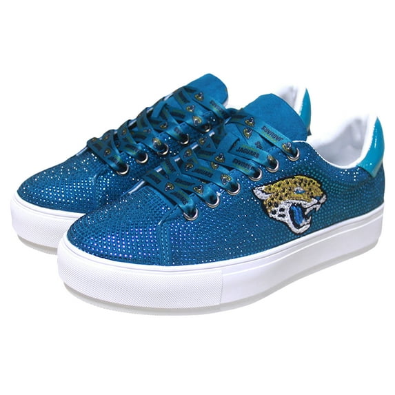 Women's Cuce Teal Jacksonville Jaguars Team Color Crystal Sneakers