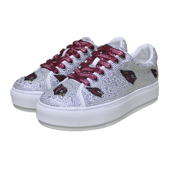 Women's Cuce White Arizona Cardinals Crystal Team Logo Sneakers