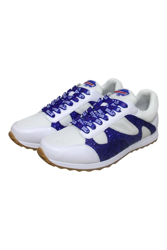 Women's Cuce White Buffalo Bills Glitter Sneakers
