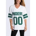 thumbnail image 1 of Women's Cuce White Green Bay Packers Rhinestone V-Neck Tunic, 1 of 1