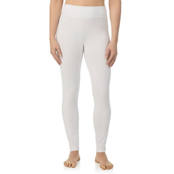 Women's Cuddl Duds® Cottonwear Leggings Color: White Size: L