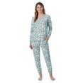 thumbnail image 1 of Women's Cuddl Duds® Cozy Long Sleeve Henley Pajama Top & Pajama Bottoms Set Color: Mint Dogs Size: MEDIUM, 1 of 4