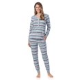 thumbnail image 1 of Women's Cuddl Duds® Cozy Long Sleeve Henley Pajama Top & Pajama Bottoms Set Color: Multi Boho Fairisle Size: M LONG, 1 of 4