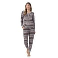 thumbnail image 1 of Women's Cuddl Duds® Cozy Long Sleeve Henley Pajama Top and Pajama Pants Set Color: Navy Fairisle Size: MEDIUM, 1 of 4