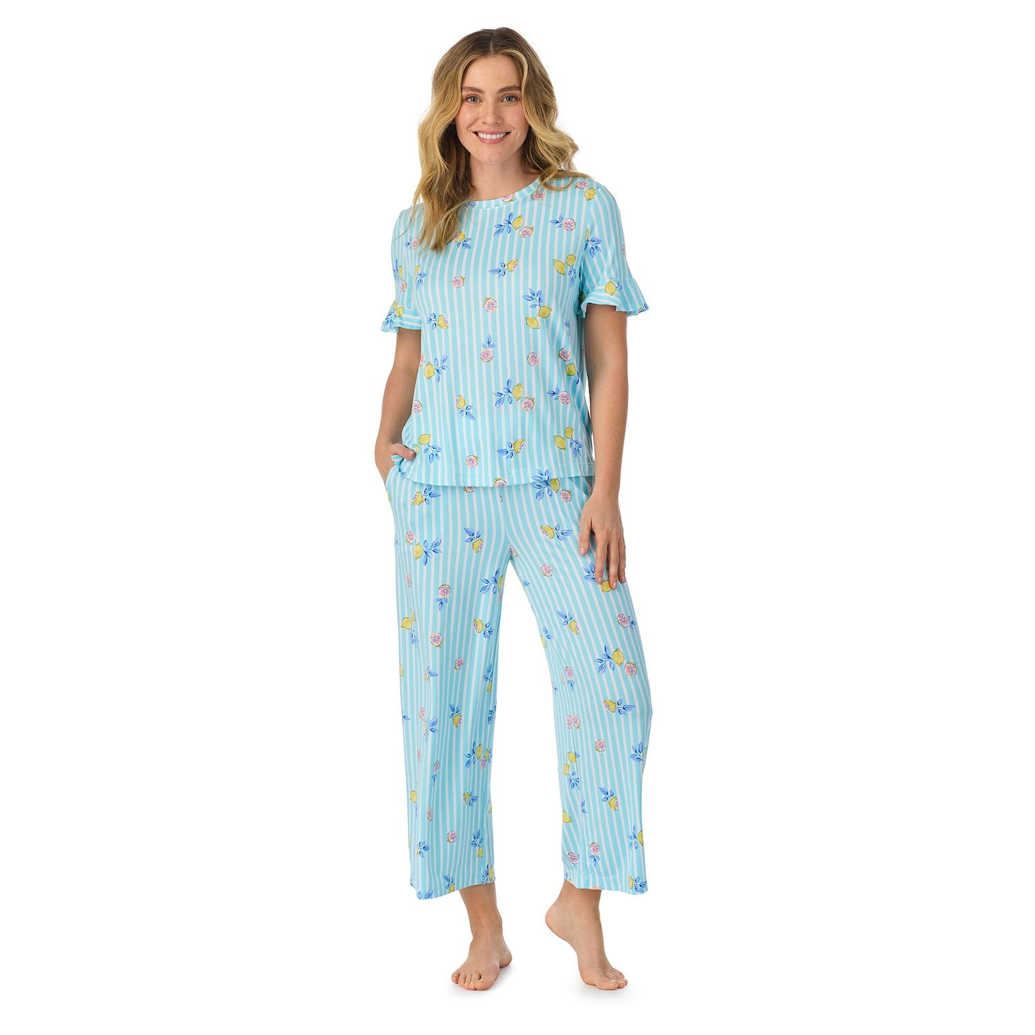 Women's Cuddl Duds® Cozy Short Sleeve Pajama Top Cropped Pajama