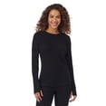 thumbnail image 1 of Women's Cuddl Duds® Cozy Stretch Thermal Long Sleeve Crew Top Color: Black Size: X SMALL, 1 of 4