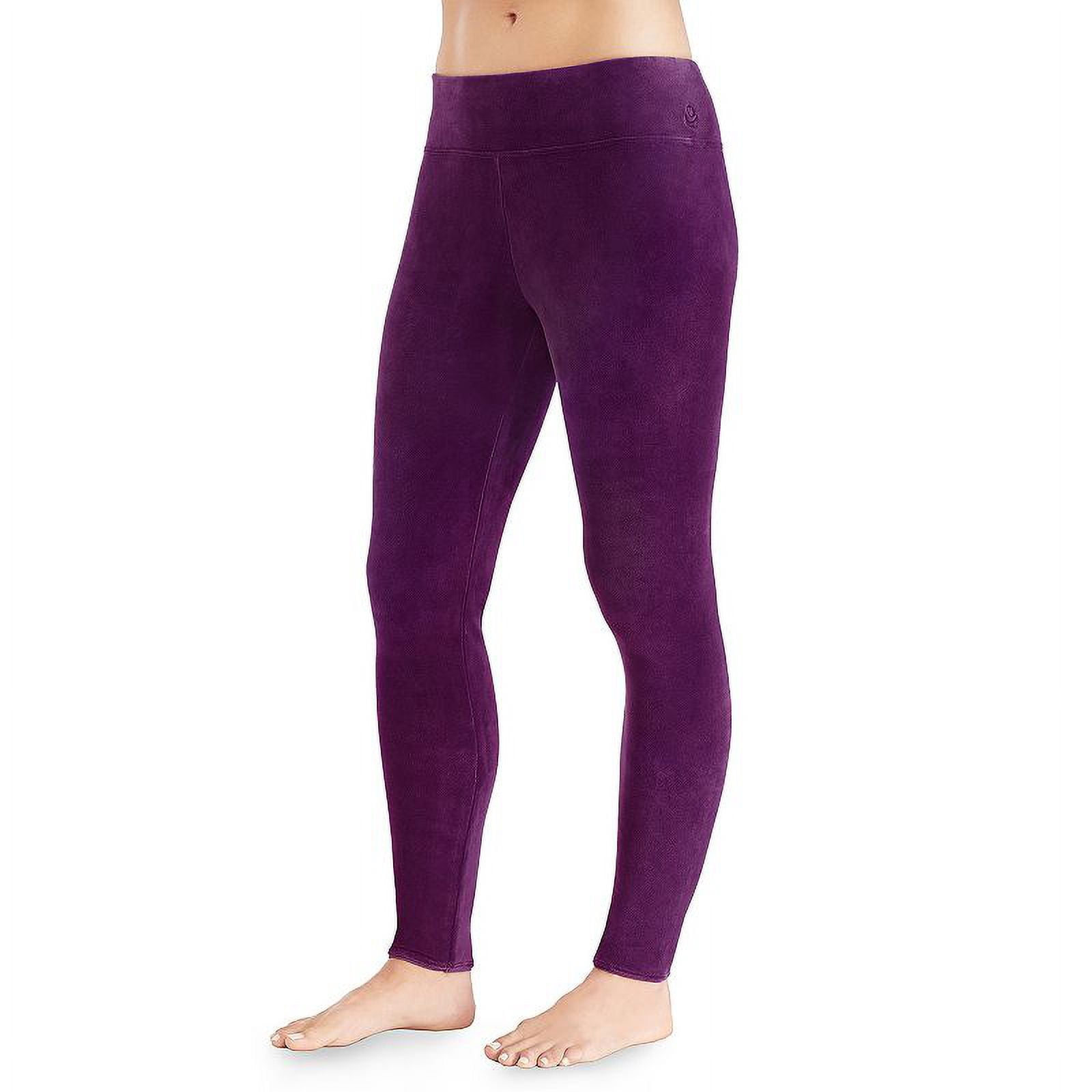 Women's Cuddl Duds Double Plush Velour Leggings, Size XS, Purple