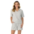 thumbnail image 1 of Women's Cuddl Duds® Short Sleeve Sleep Sweatshirt & Bermuda Shorts Set Color: Lt Grey Htr Size: MEDIUM, 1 of 5