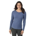 thumbnail image 1 of Women's Cuddl Duds® Stretch Rib Long Sleeve Crew Henley Top, 1 of 4