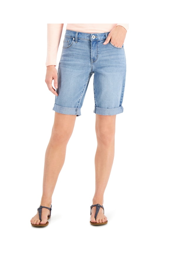 Women's Cuffed Denim Bermuda Shorts Dreamscape 18