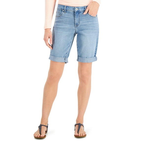 Women's Cuffed Denim Bermuda Shorts Dreamscape 18