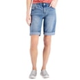 thumbnail image 1 of Women's Cuffed Denim Bermuda Shorts Wallflower 18, 1 of 1