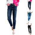 thumbnail image 1 of Women's Cuffed Slim Fit High Waist Stretchy Jeggings Casual Trendy Jeans, 1 of 9