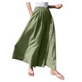 thumbnail image 1 of Women' s Culottes Linen Blend Wide Leg Pants Elastic Waist Casual Lightweight Flowy Palazzo Lounge Trousers with Pockets, 1 of 4