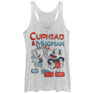Girl's The Cuphead Show! Ms. Chalice Panels Graphic Tee Tahiti Blue Large 