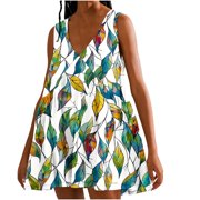 FFYUMNY Women's Cupped Midi Dress Summer Dresses for Women 2023 Casual Pockets Sleeveless Above Knee Dress Loose Women's Cotton Neck Sleeveless Dress Women's Plus Size Cotton Tank Dress Short