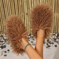 thumbnail image 1 of Women's Curly Furry Slippers, Indoor Thermal Cozy Fuzzy Shoes, Warm Bedroom Floor Plush Slippers With Non-slip Sole, 1 of 8