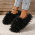 thumbnail image 1 of Women's Curly Furry Slippers, Indoor Thermal Cozy Fuzzy Shoes, Warm Bedroom Floor Plush Slippers With Non-slip Sole, 1 of 8