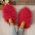 thumbnail image 1 of Women's Curly Furry Slippers, Indoor Thermal Cozy Fuzzy Shoes, Warm Bedroom Floor Plush Slippers With Non-slip Sole, 1 of 8