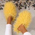 thumbnail image 1 of Women's Curly Furry Slippers, Indoor Thermal Cozy Fuzzy Shoes, Warm Bedroom Floor Plush Slippers With Non-slip Sole, 1 of 8