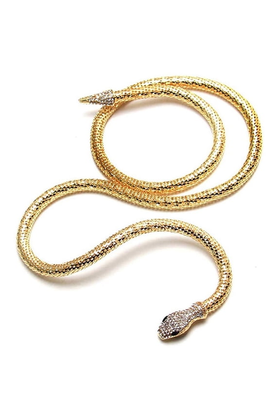 Women's Curved Alloy Cuff Snake Choker Necklace Snake Shape Collar Jewelry
