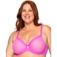 thumbnail image 1 of Women's Curvy Couture 1311 Sheer Mesh Unlined Underwire Bra (Flirt 42H), 1 of 9