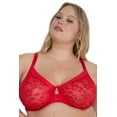 thumbnail image 1 of Women's Curvy Couture 1362B Allover Lace Unlined Bra (Diva Red 36H), 1 of 5